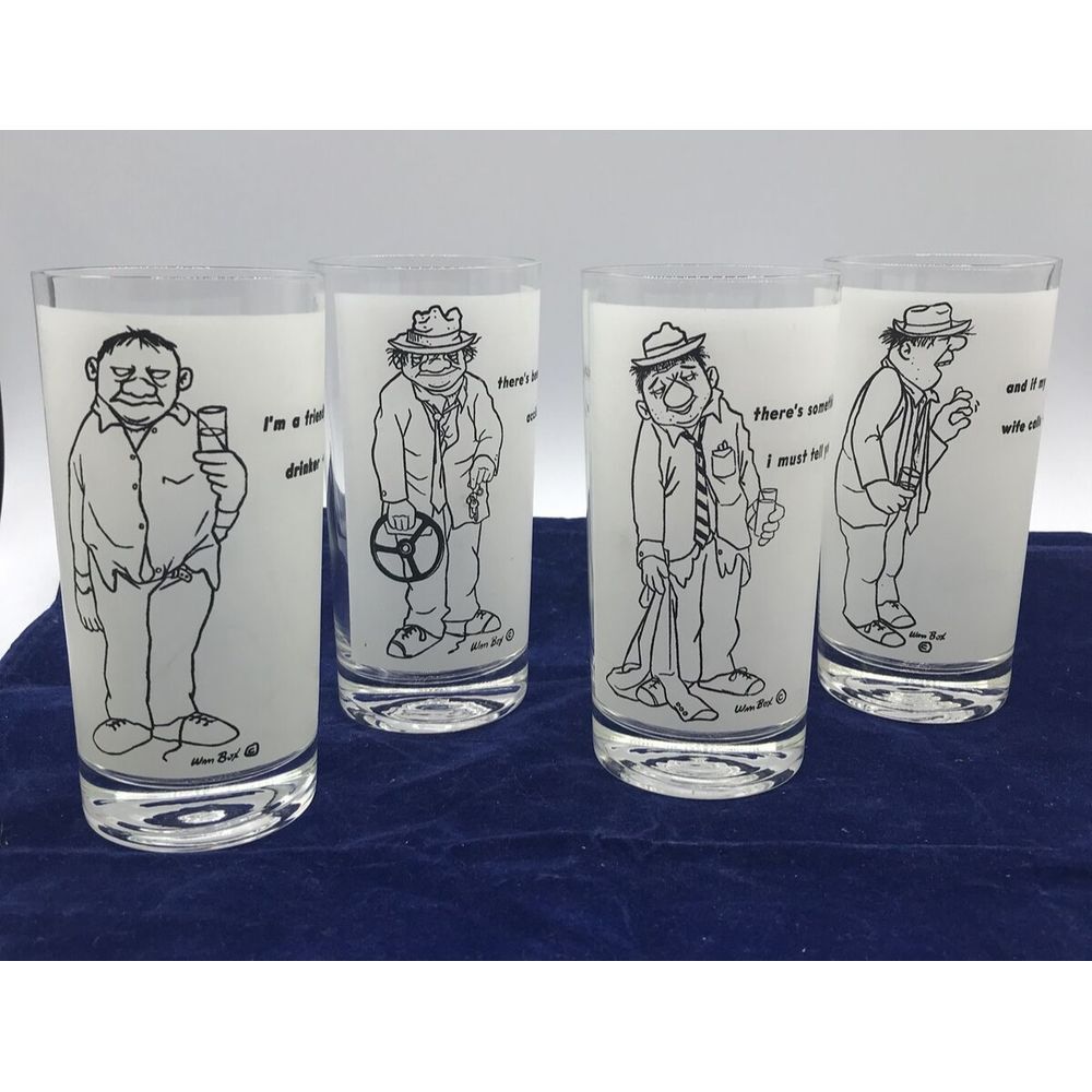 William Box Fabcraft‎ Vintage 1950s Glass Drinking Tumblers 4